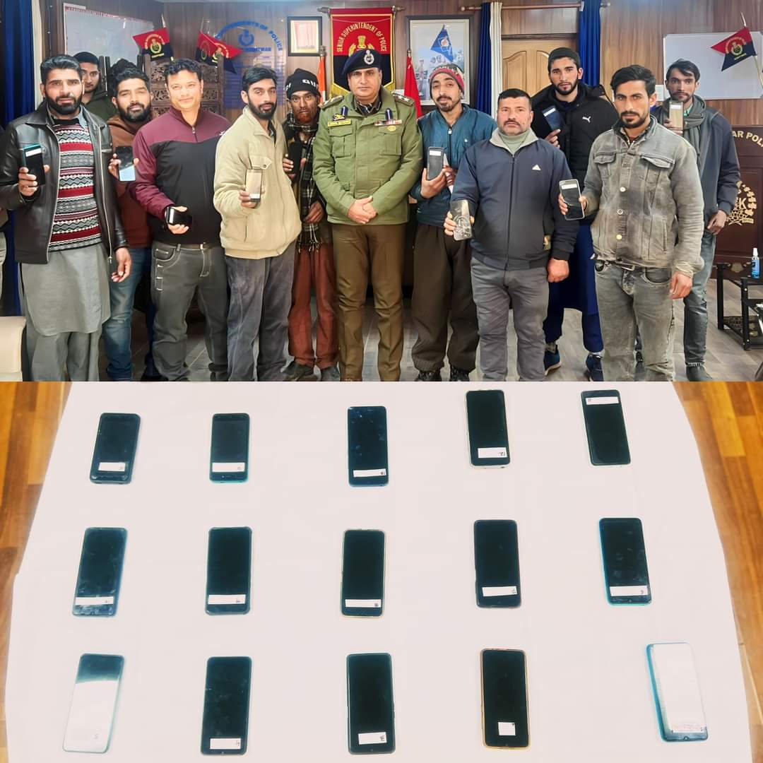 'Kishtwar Police Traced/Recovered 15 Smart Phones Worth Lacs of Rupees'